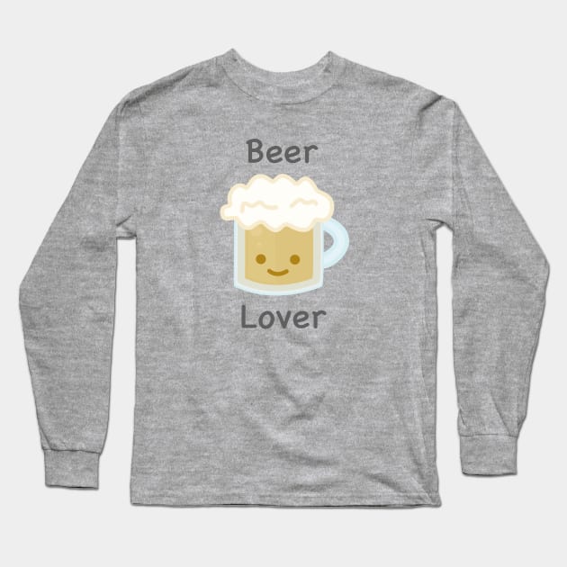 Kawaii Beer Mug T-Shirt Long Sleeve T-Shirt by happinessinatee